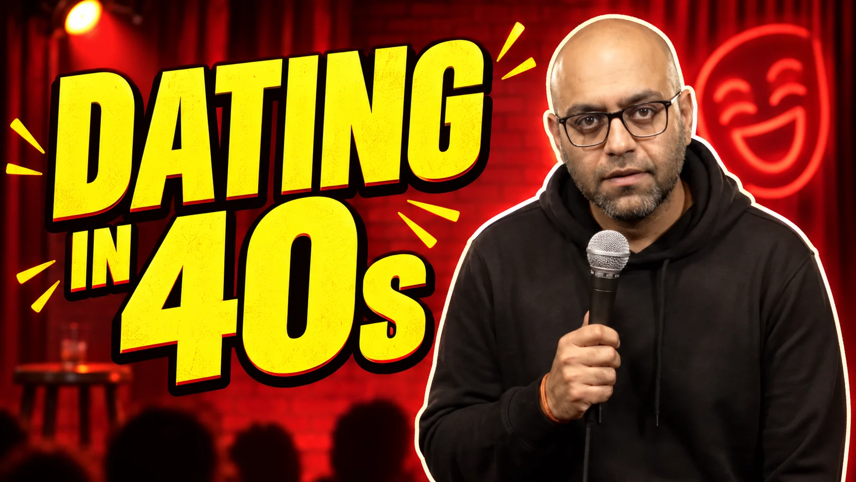 Dating in 40s cover with Sachin holding a microphone