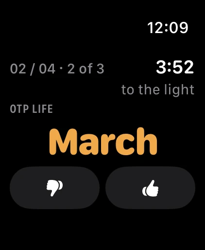 Current native Watch face with a seeded joke snapshot.